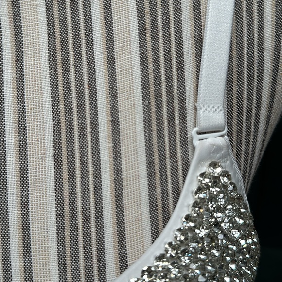 Women's Handmade Rhinestone Diamond Push up Bustier Crop Top Sexy Punk Corset - Picture 4 of 9